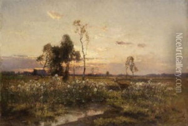 Moorlandschaft Oil Painting - Louis (Jakob Ludwig W.) Boller