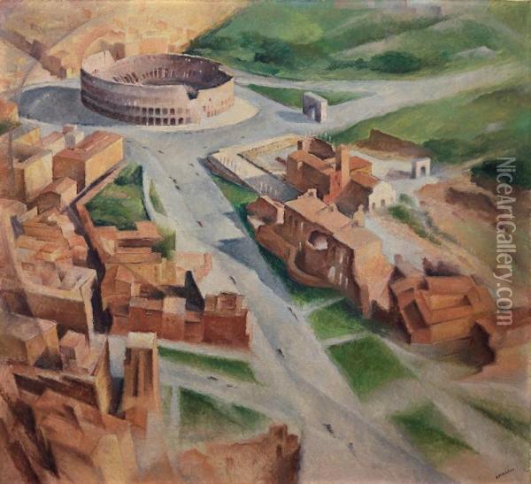 Colosseo Oil Painting - Alfredo Gauro Ambrosi