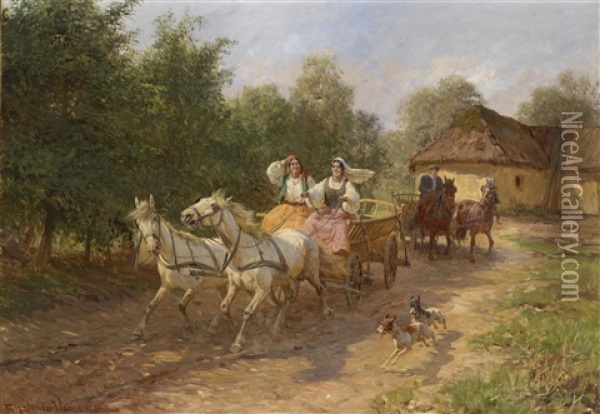 Wilde Fahrt Oil Painting - Fritz Ritter von Venne