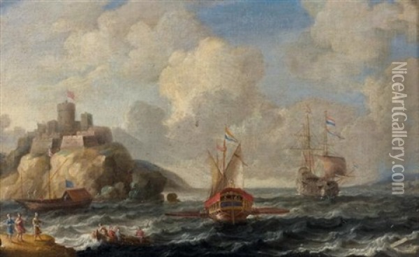 Navires Hollandais Aux Abords De Candie Oil Painting - Bonaventura Peeters the Elder