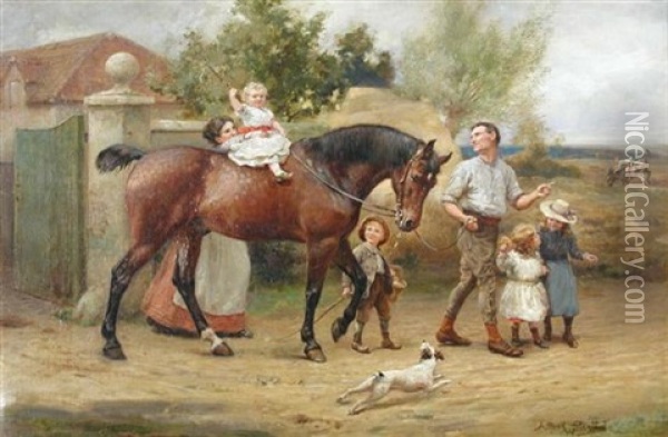 The Family Outing Oil Painting - Alfred William Strutt