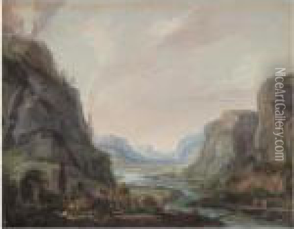 A Rhenish River Landscape With The Transfiguration Oil Painting - Herman Saftleven