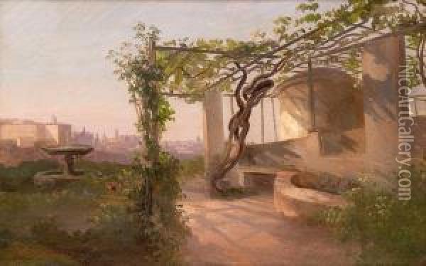Veduta Di Roma Da Villa Malta Oil Painting - Peter Conrad Schreiber