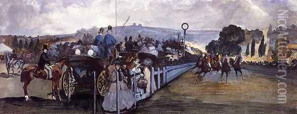 The Races at Longchamp Oil Painting - Edouard Manet