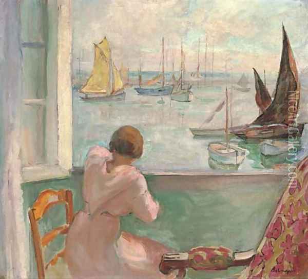 Jeune femme devant la fenatre Oil Painting - Henri Lebasque
