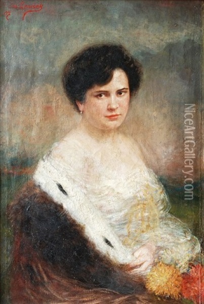 Portret Damy Oil Painting - Josef Zenisek
