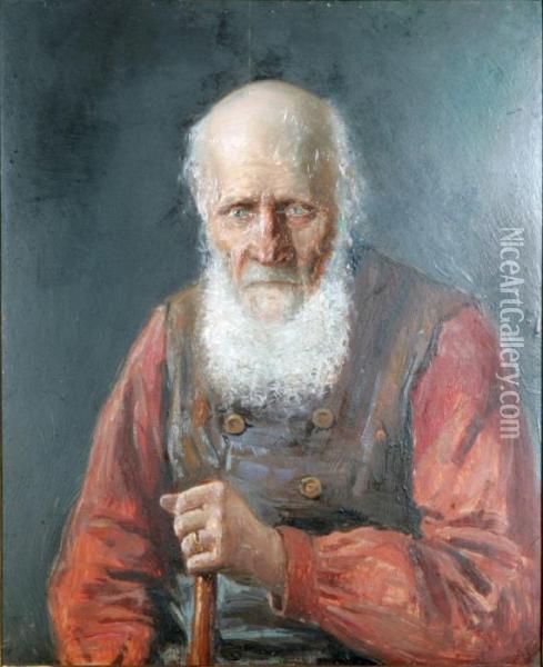 Portratt Av Aldre Man Oil Painting - Frans Wilhelm Odelmark