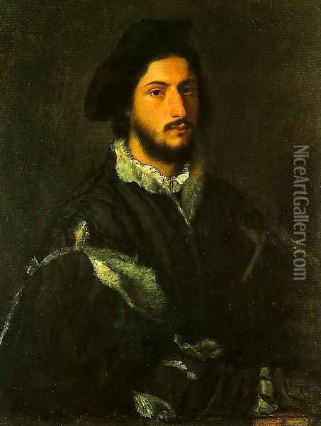 Portrait of a Gentleman (Tommaso Mosti) Oil Painting - Tiziano Vecellio (Titian)