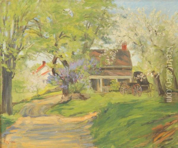 Country Home In The Spring Oil Painting - Alice Judson