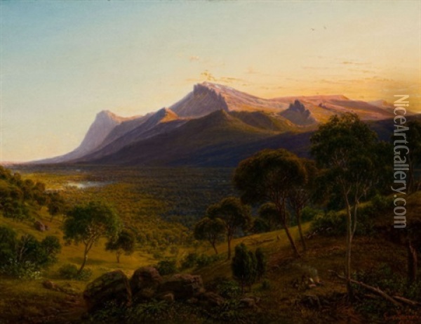 Mount William As Seen From Mount Dryden In The Grampians, Victoria Oil Painting - Eugen von Guerard