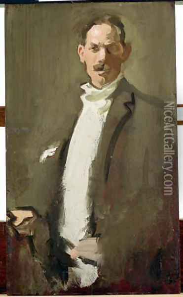 Self portrait, c.1900 Oil Painting - Samuel John Peploe