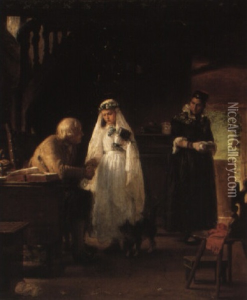 The Confirmation Oil Painting - Axel Gustav Hertzberg