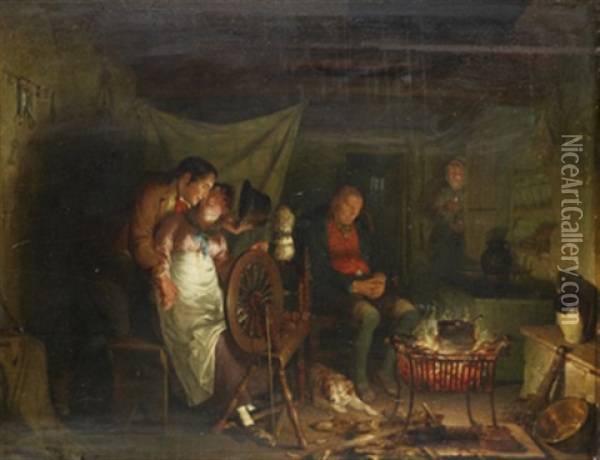 Den Stulna Kyssen Oil Painting - William Kidd