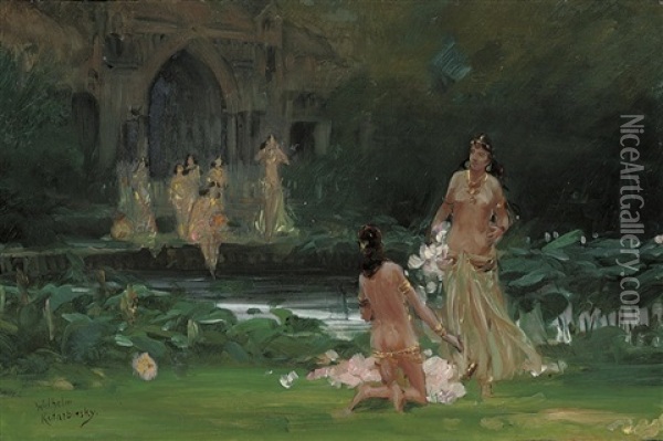 Bathers Oil Painting - Vasili Aleksandrovich Kotarbinsky