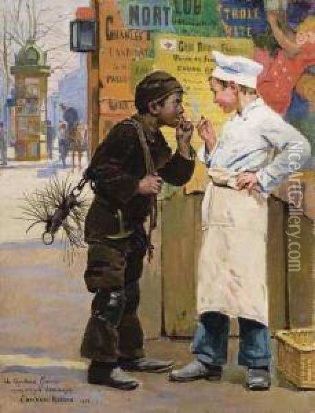Les Petits Metiers Oil Painting - Paul Charles Chocarne-Moreau