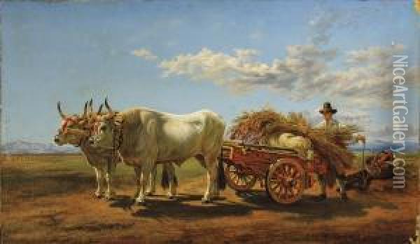 Haymaking Oil Painting - Arthur John Strutt