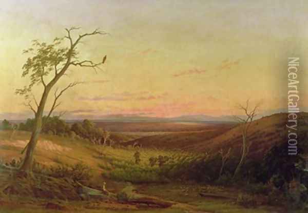 A View of Adelaide at Sunset Oil Painting - Geelmuyden Bull Knud