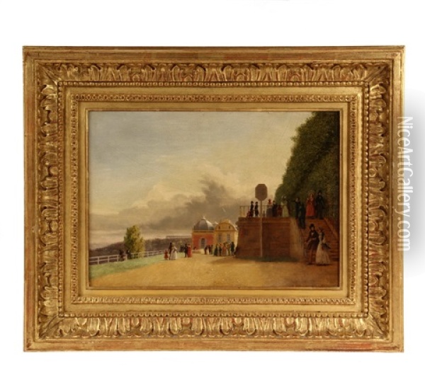 Terrace At St. Germain On Laye Oil Painting - George Harvey
