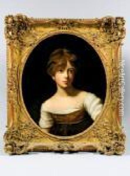 Portrait De Jeune Femme Oil Painting - John Hoppner