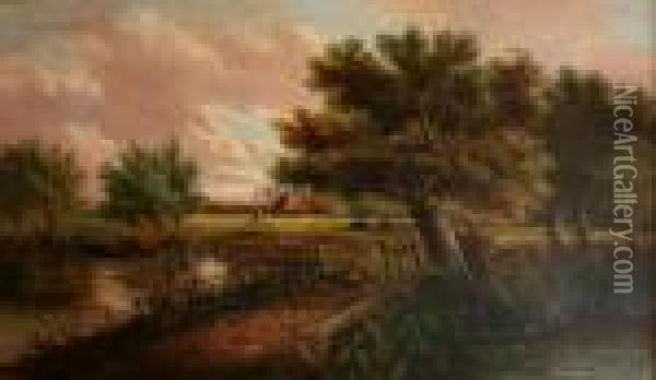 The River Crossing Oil Painting - Joseph Thors