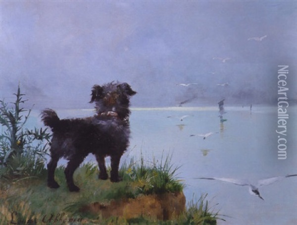 Awaiting The Master's Return Oil Painting - Louise Abbema