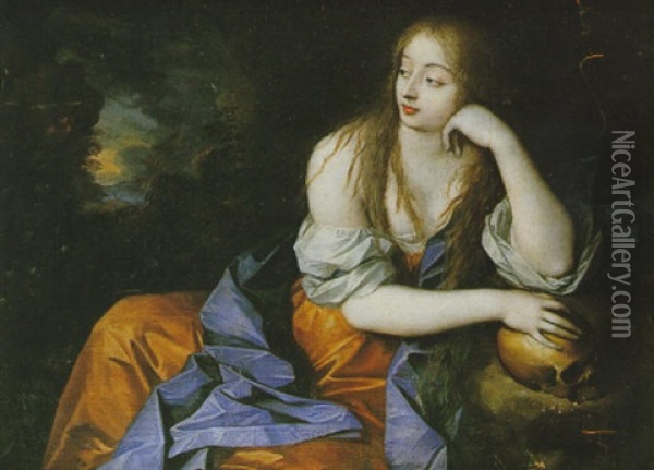 Sainte Marie Madeleine (portraitde La Belle Du Ludre?) Oil Painting - Justus van (Verus ab) Egmont