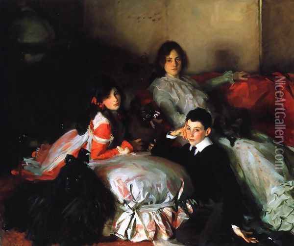 Essie, Ruby and Ferdinand, Children of Asher Wertheimer Oil Painting - John Singer Sargent