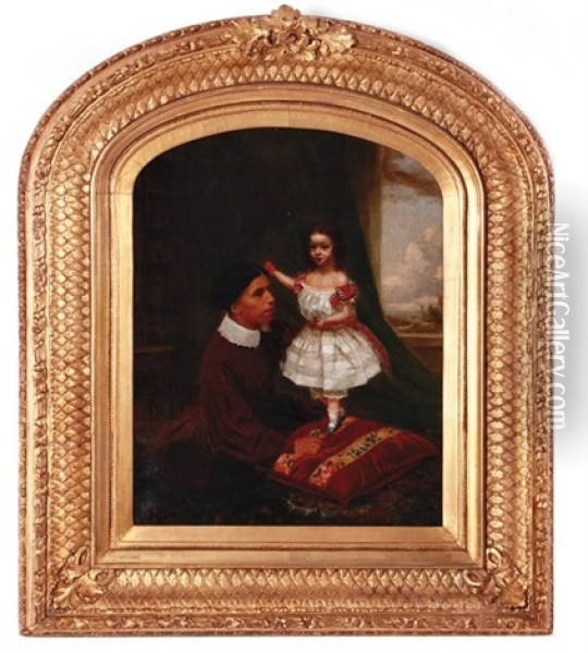 Miss Turnbull And Creole Nurse Oil Painting - Thomas Waterman Wood