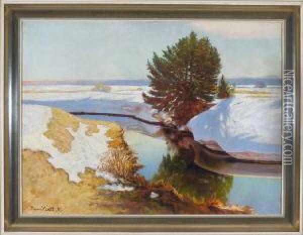 Wintersonne Im Dachauer Moos Oil Painting - Hans Klatt
