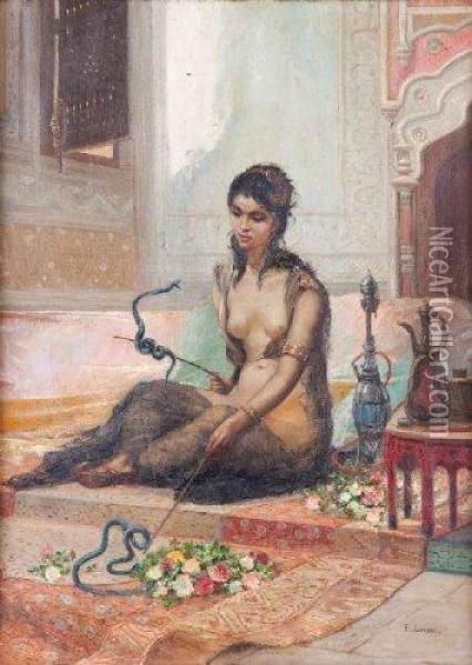 La Charmeuse De Serpent Oil Painting - Paul-Marie Lenoir