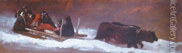 The Sleigh Ride Oil Painting - Eastman Johnson