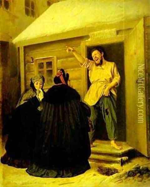 Caretaker Letting An Apartment To A Lady 1865 Oil Painting - Vasily Perov
