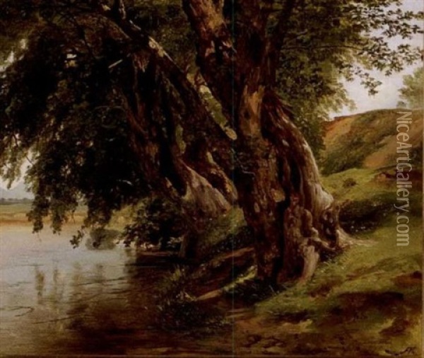 On The Saco River Oil Painting - John Frederick Kensett