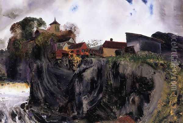 Cliffs At Eddyville Oil Painting - George Wesley Bellows