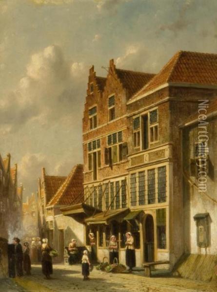 View Of Delft, Holland. Oil Painting - Pieter Gerard Vertin