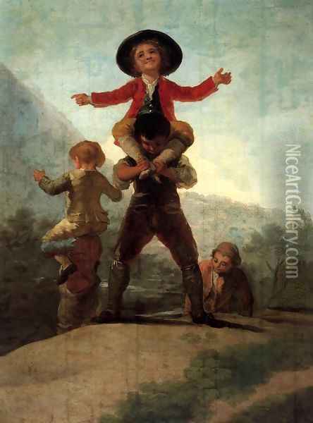 Playing at Giants Oil Painting - Francisco De Goya y Lucientes