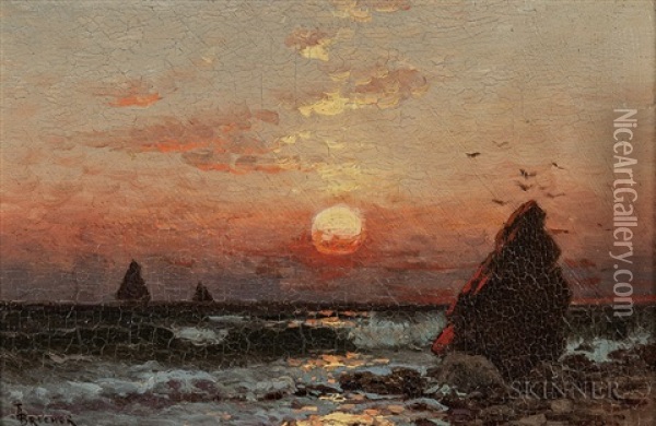 Sunrise At Montauk Oil Painting - Alfred Thompson Bricher