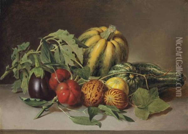 Vegetables: Still Life Oil Painting - James Peale Sr.