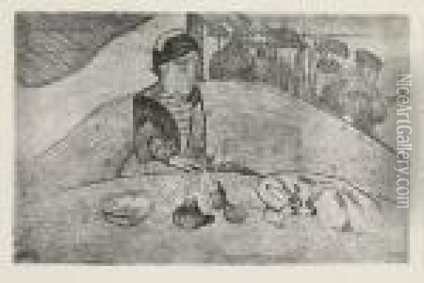 Femme Aux Figues Oil Painting - Paul Gauguin