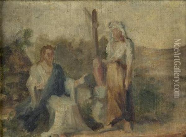 Cristo E A Samaritana Oil Painting - Ceia Bemvindo