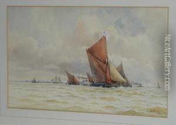 Sailing Barges Oil Painting - William Stephen Tomkin