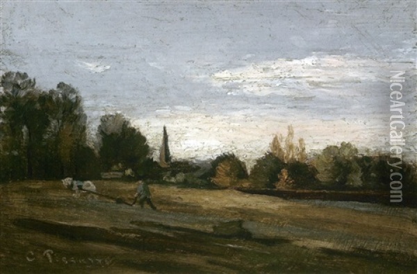Le Laboureur Oil Painting - Camille Pissarro