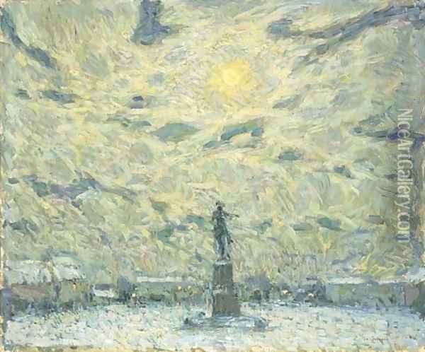 La Place d'Armes, Versailles Oil Painting - Henri Eugene Augustin Le Sidaner