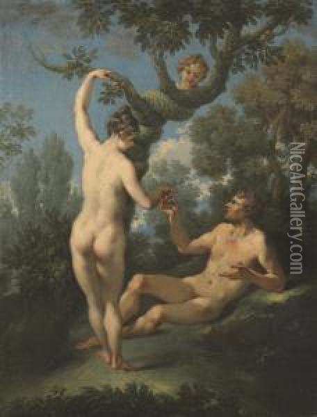 The Fall Of Man Oil Painting - Michele Da Parma (see Rocca)