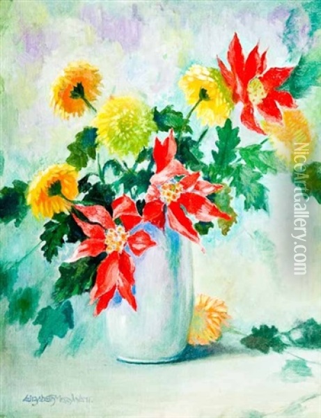 Flowers In A Vase Oil Painting - Elizabeth Mary Watt