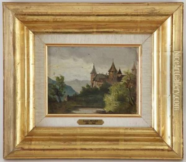 Chateau Dans Un Paysage Oil Painting - Louis Picard