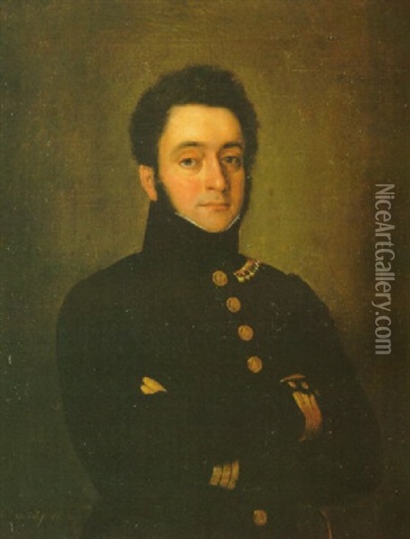 Retrato De Militar Oil Painting - Antonio Maria Esquivel Suarez de Urbina