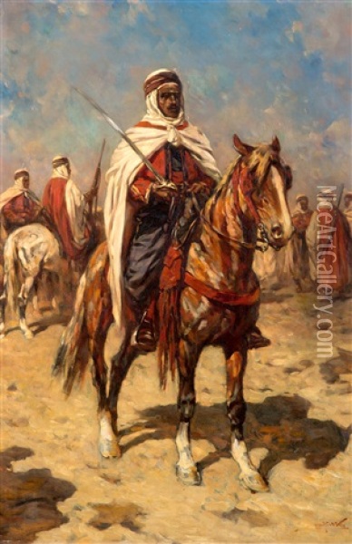 Arabieren Te Paard Oil Painting - Hermanus Willem Koekkoek