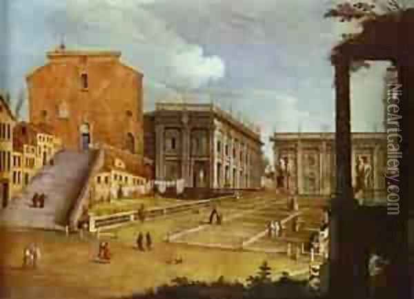 Capitol Square In Rome 1749 Oil Painting - (Giovanni Antonio Canal) Canaletto