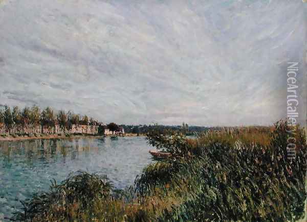 View of Saint-Mammes, c.1880 Oil Painting - Alfred Sisley